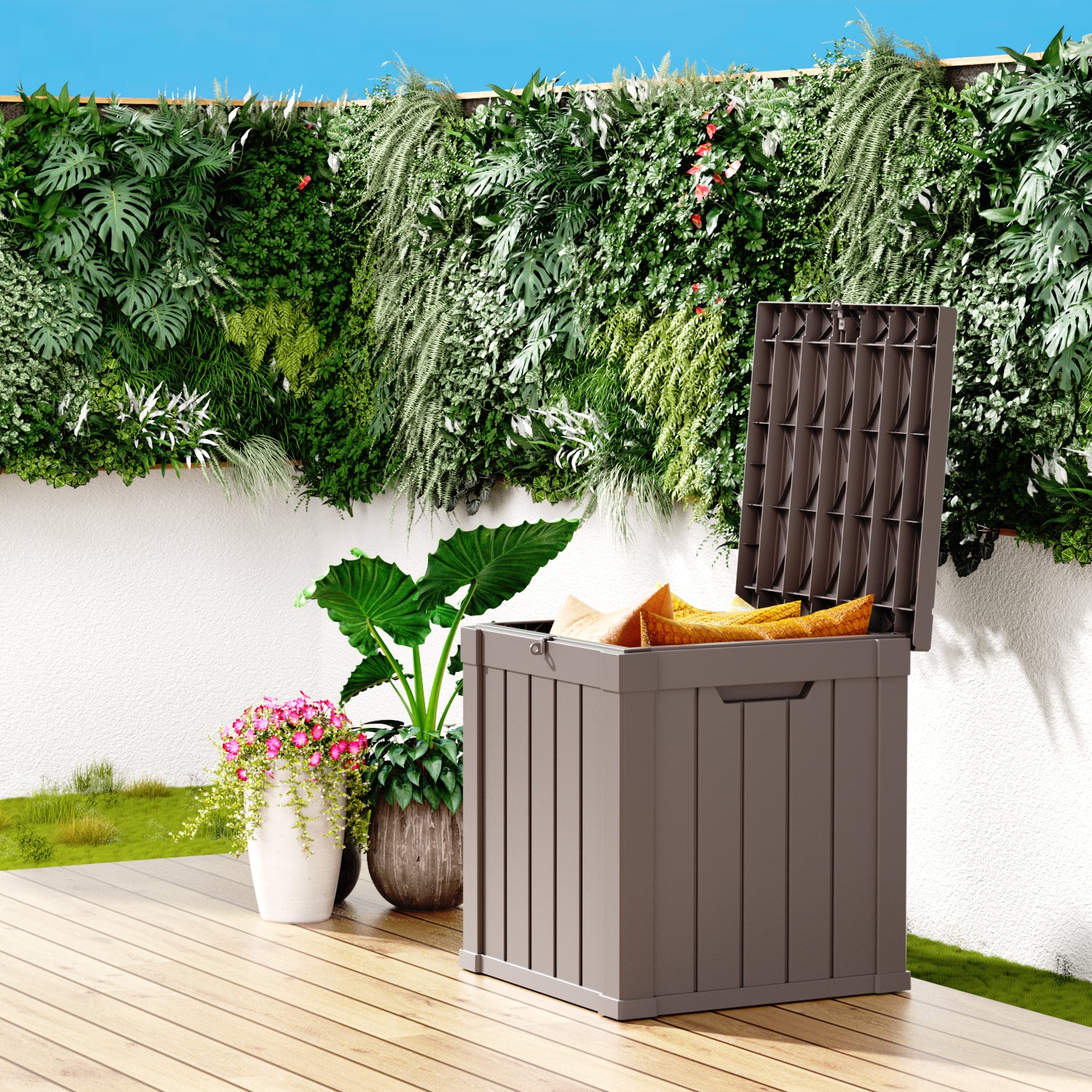 50 Gallon recyclable eco-friendly resin material storage Deck Box