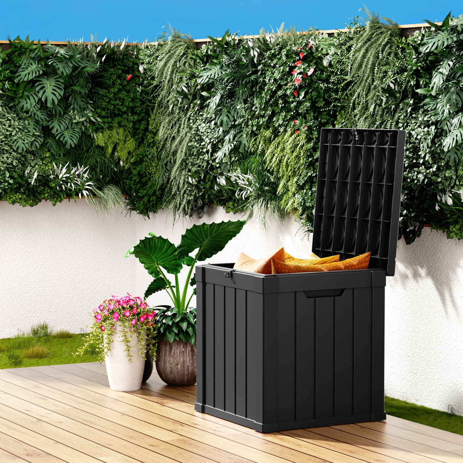 50 Gallon recyclable eco-friendly resin material storage Deck Box