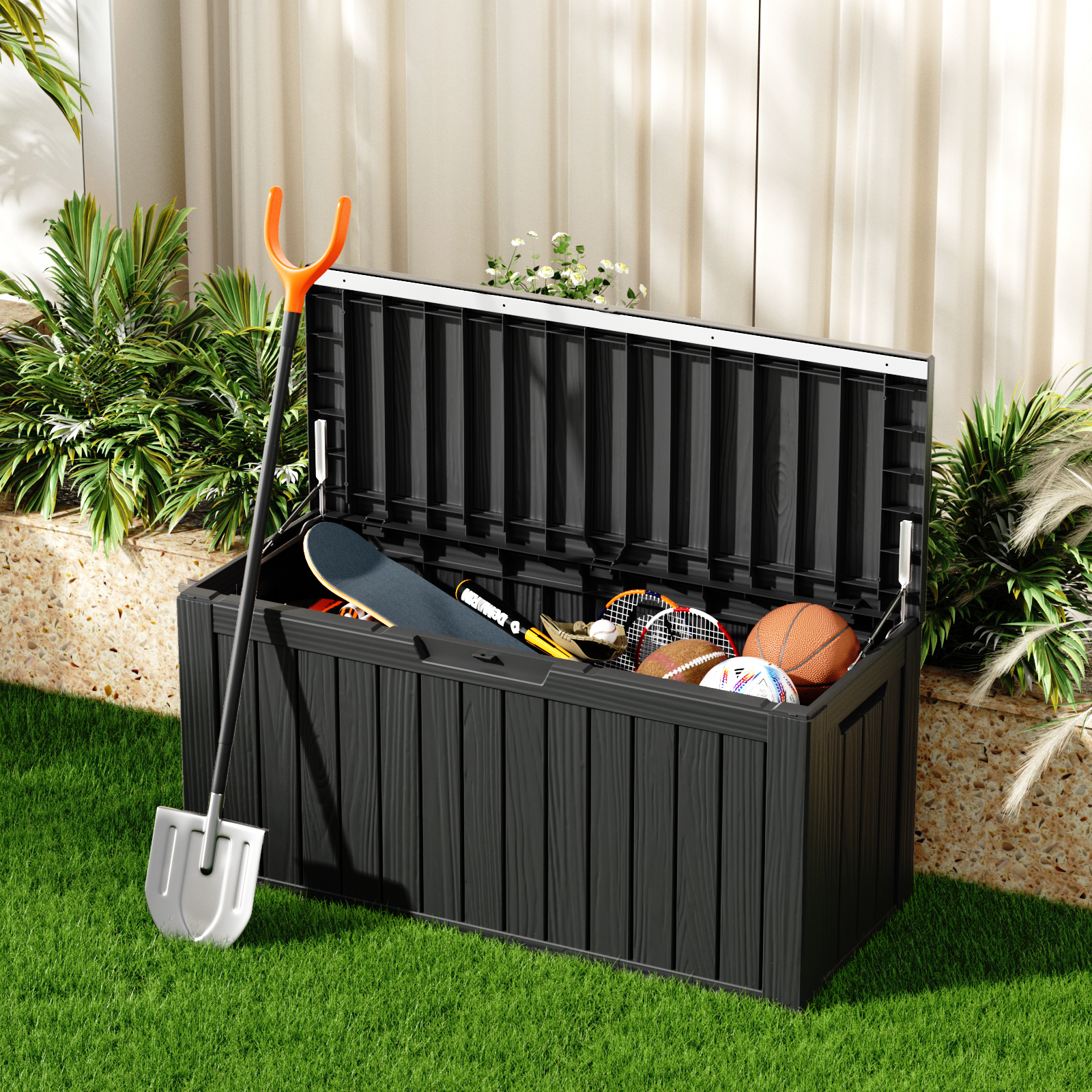 80 Gallon recyclable eco-friendly resin material storage Deck Box