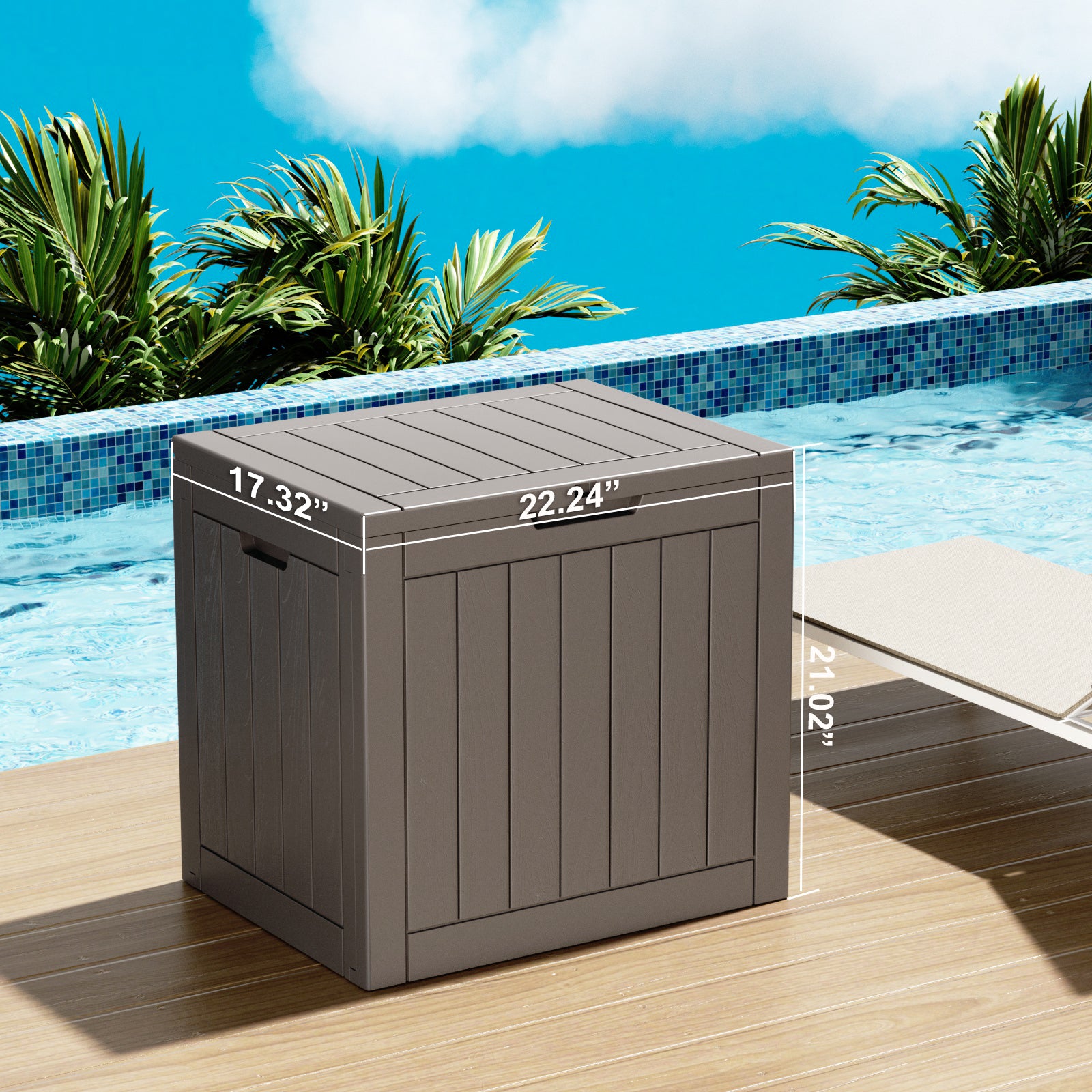 30 Gallon recyclable eco-friendly resin material storage Deck Box