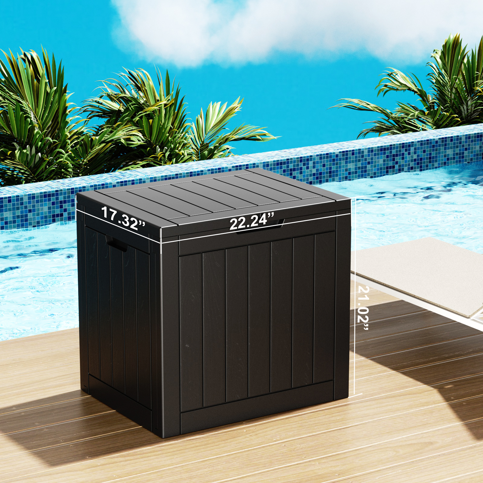 30 Gallon recyclable eco-friendly resin material storage Deck Box