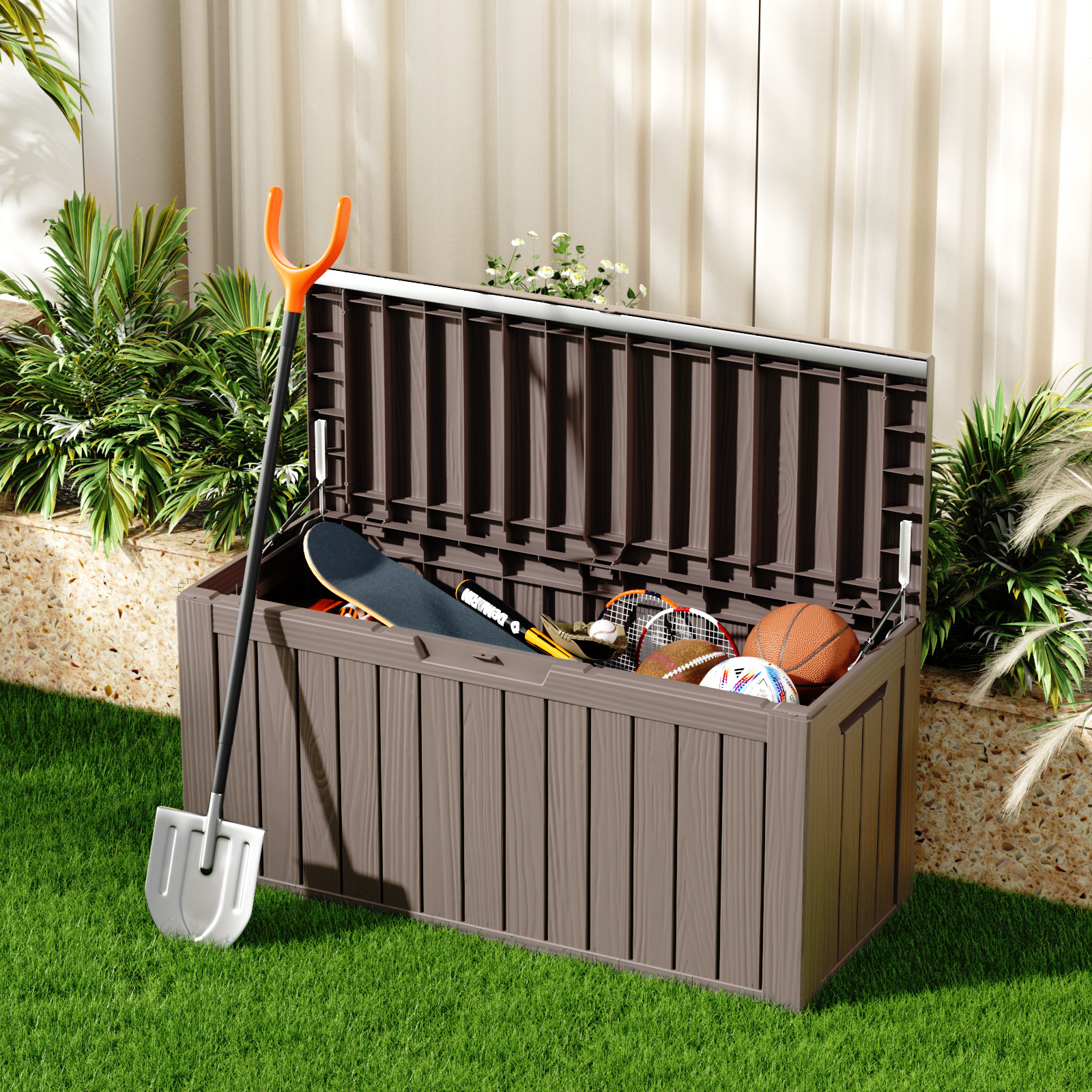 80 Gallon recyclable eco-friendly resin material storage Deck Box