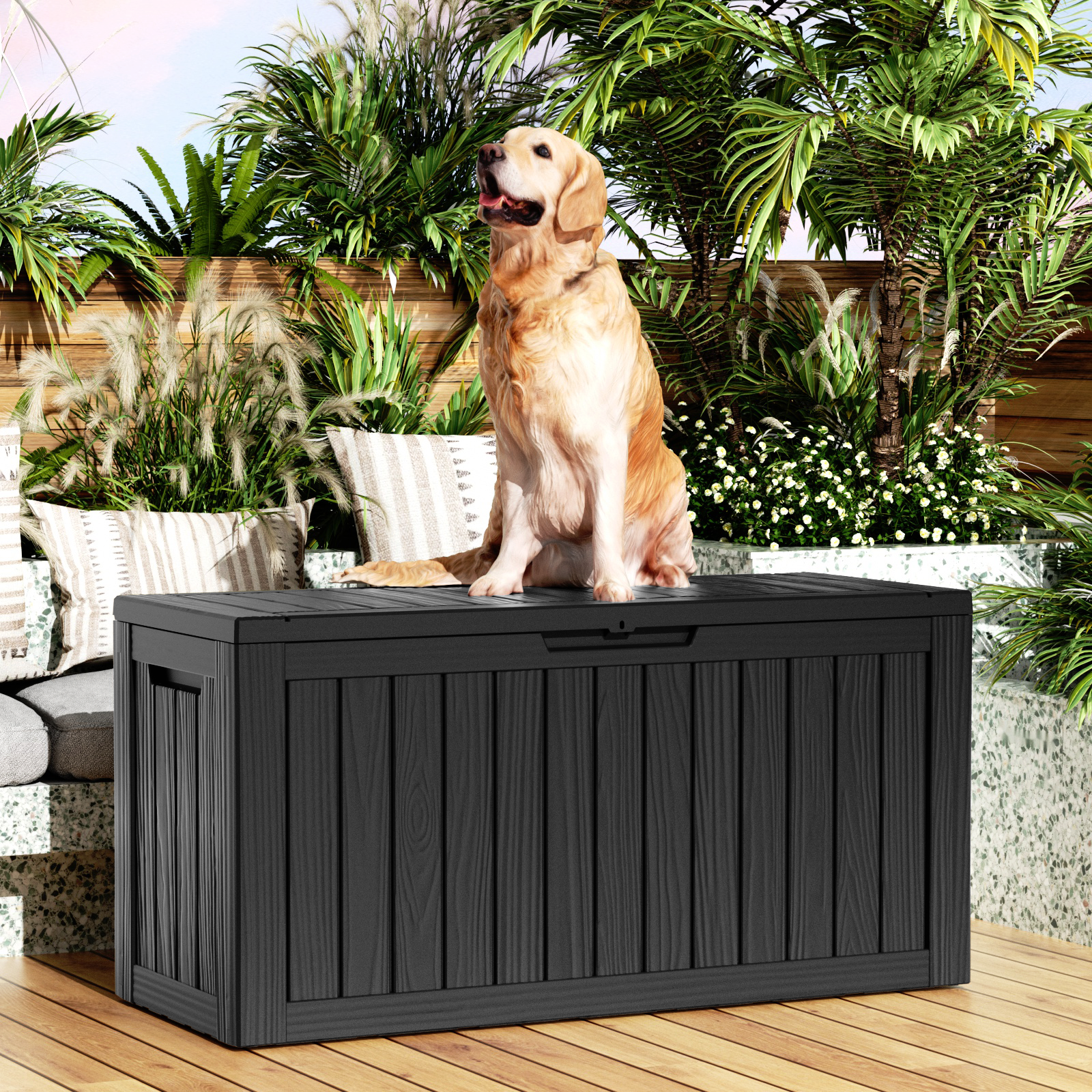 80 Gallon recyclable eco-friendly resin material storage Deck Box