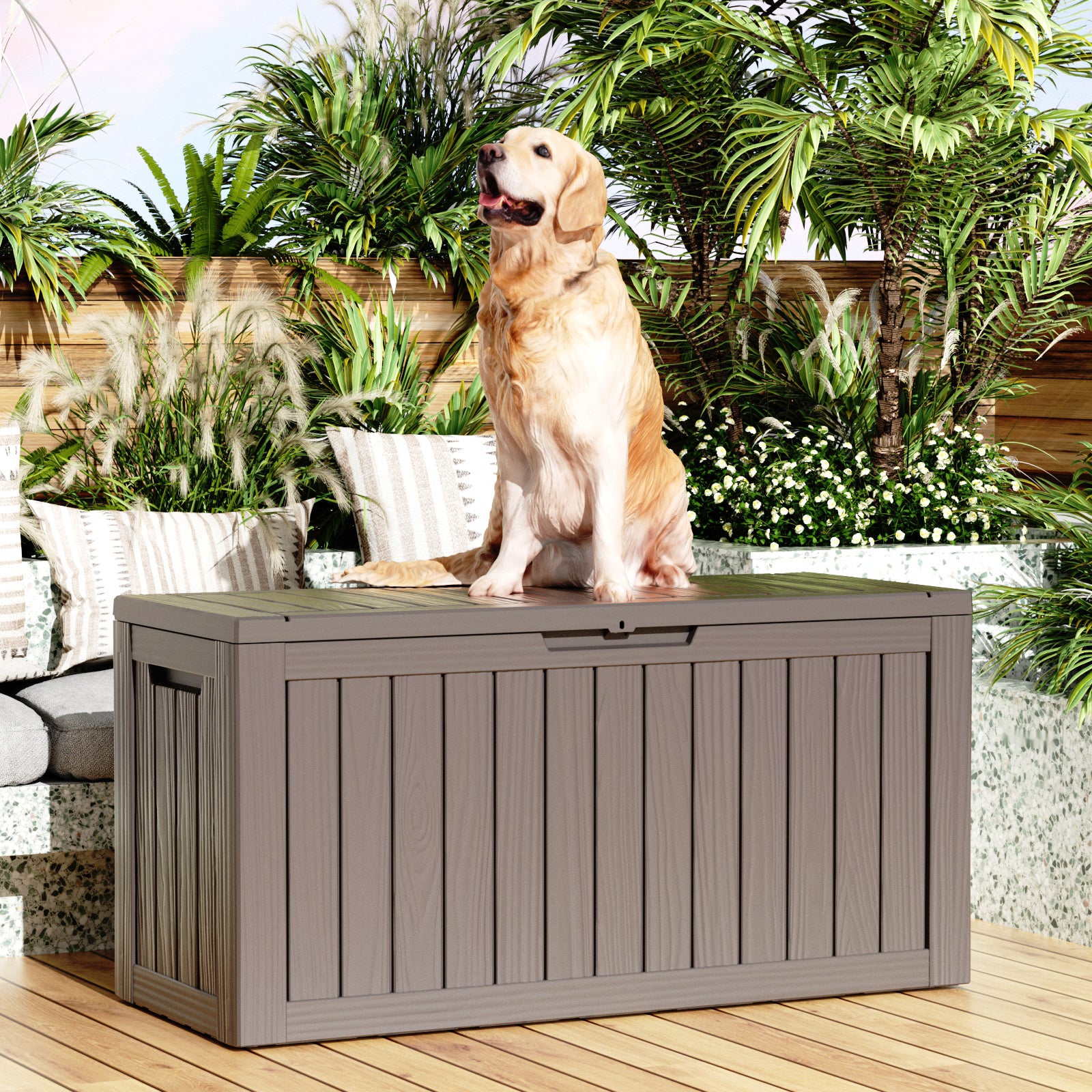 80 Gallon recyclable eco-friendly resin material storage Deck Box