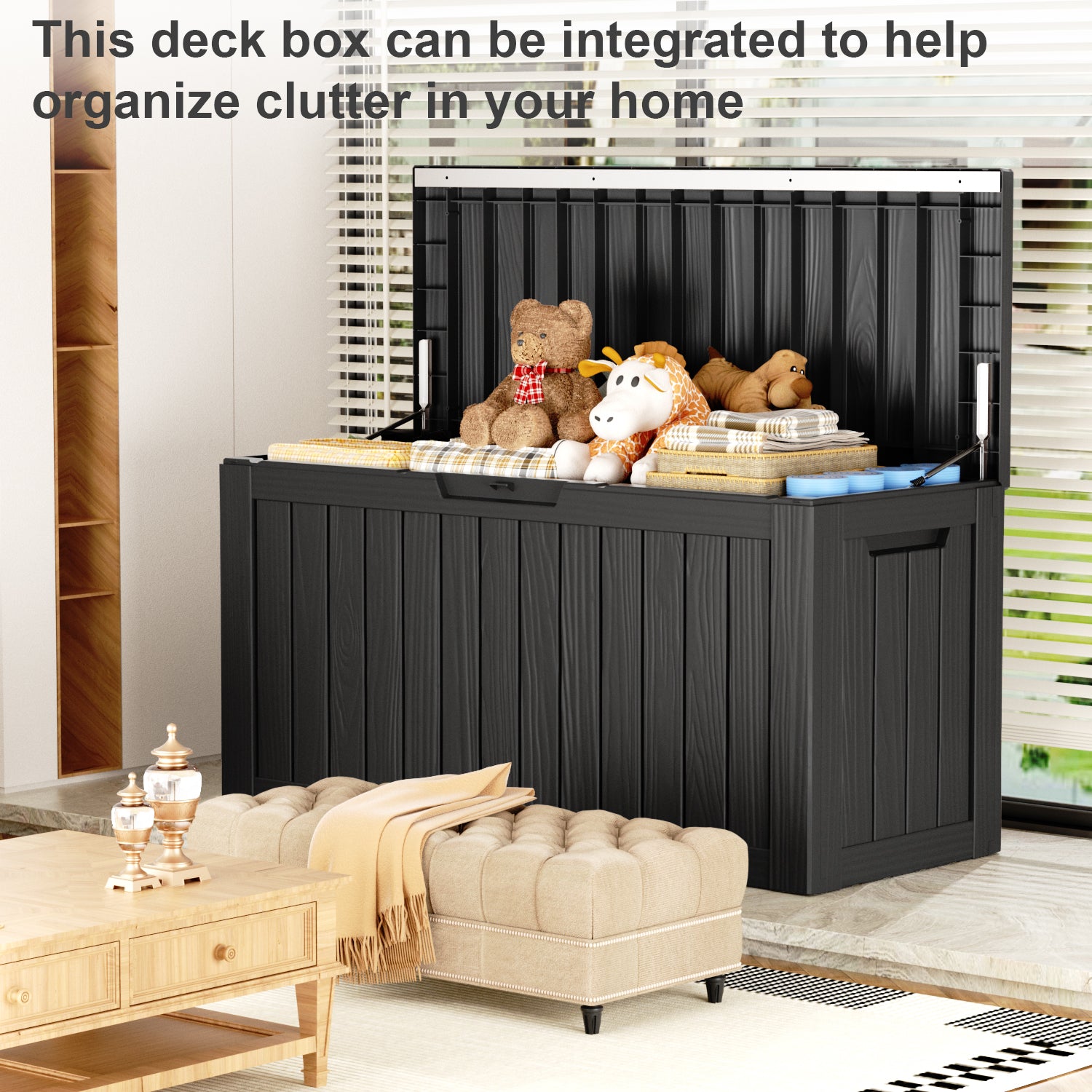 80 Gallon recyclable eco-friendly resin material storage Deck Box