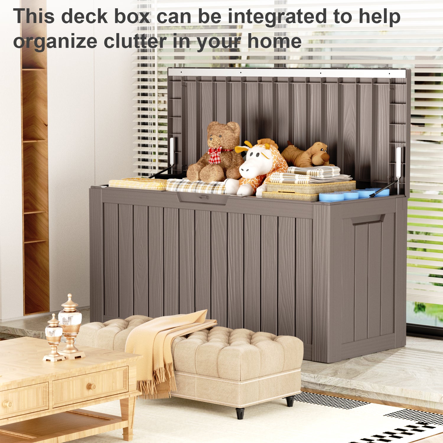 80 Gallon recyclable eco-friendly resin material storage Deck Box