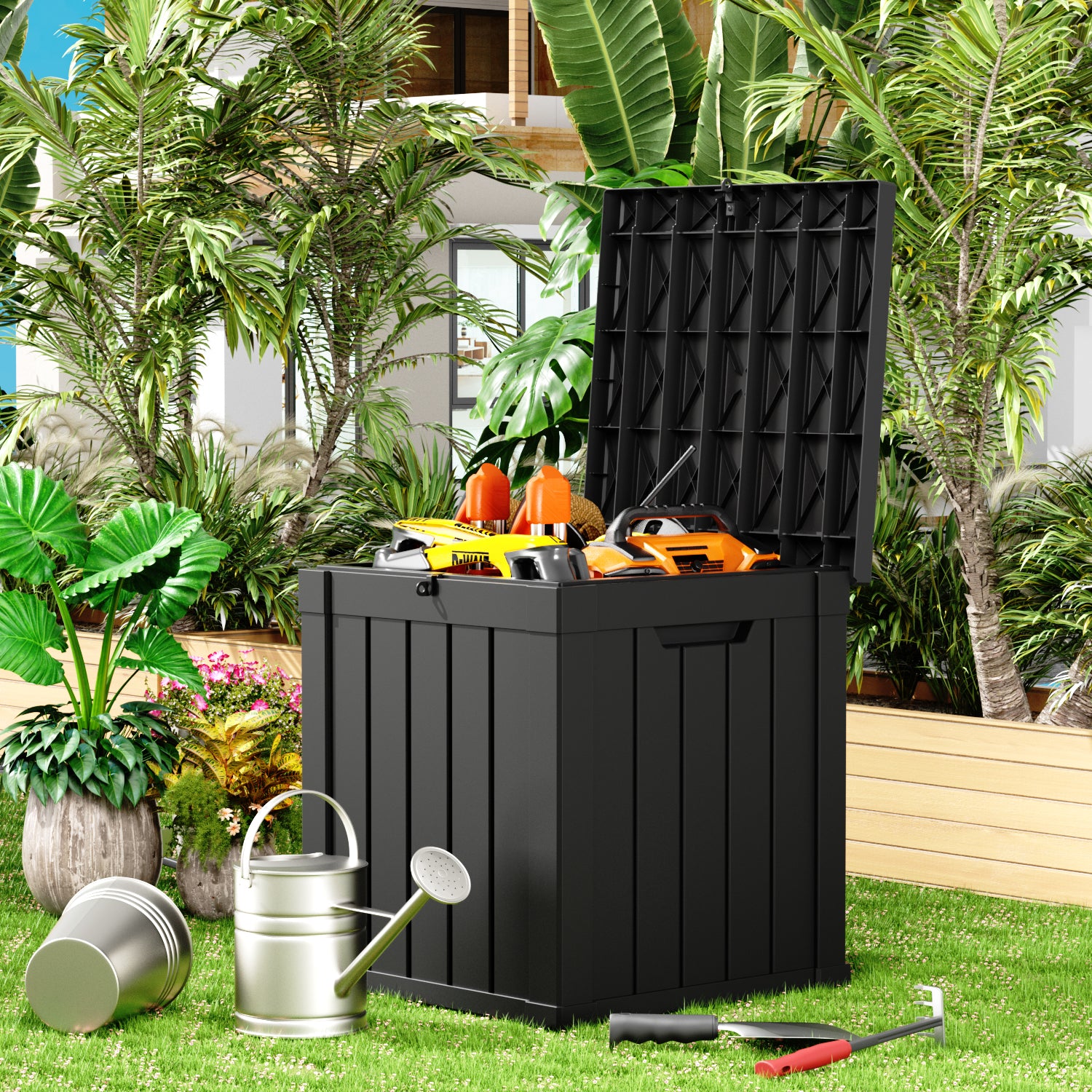 50 Gallon recyclable eco-friendly resin material storage Deck Box