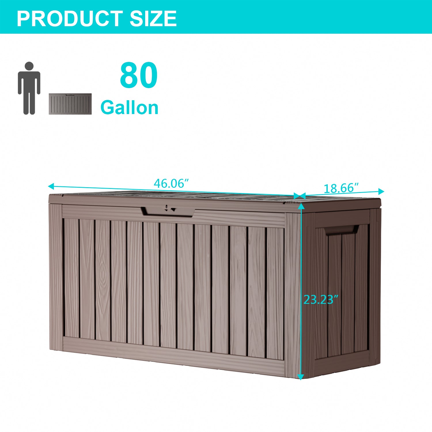 80 Gallon recyclable eco-friendly resin material storage Deck Box