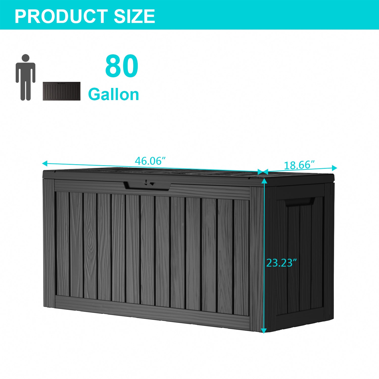 80 Gallon recyclable eco-friendly resin material storage Deck Box