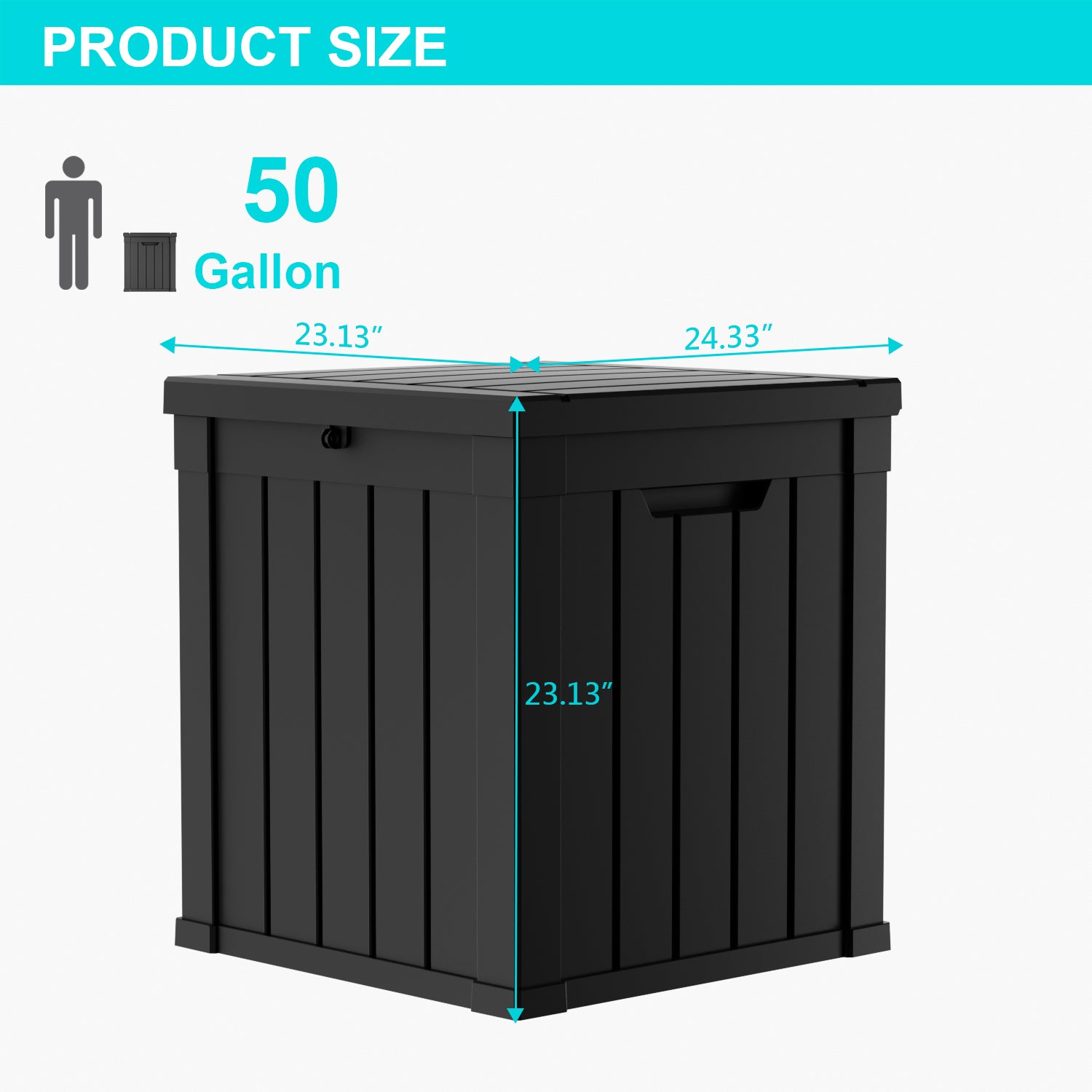 50 Gallon recyclable eco-friendly resin material storage Deck Box