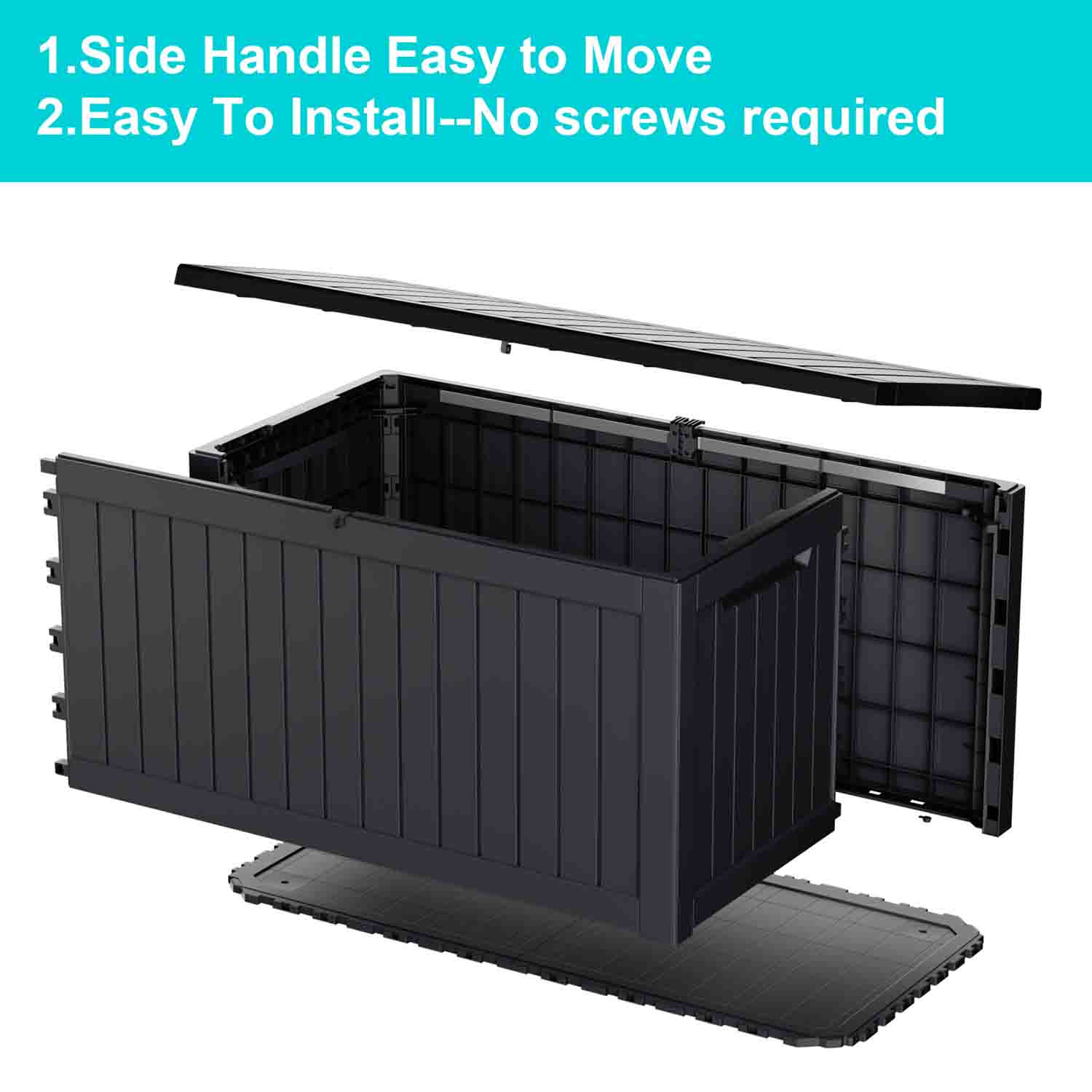 230 Gallon recyclable eco-friendly resin material storage Deck Box