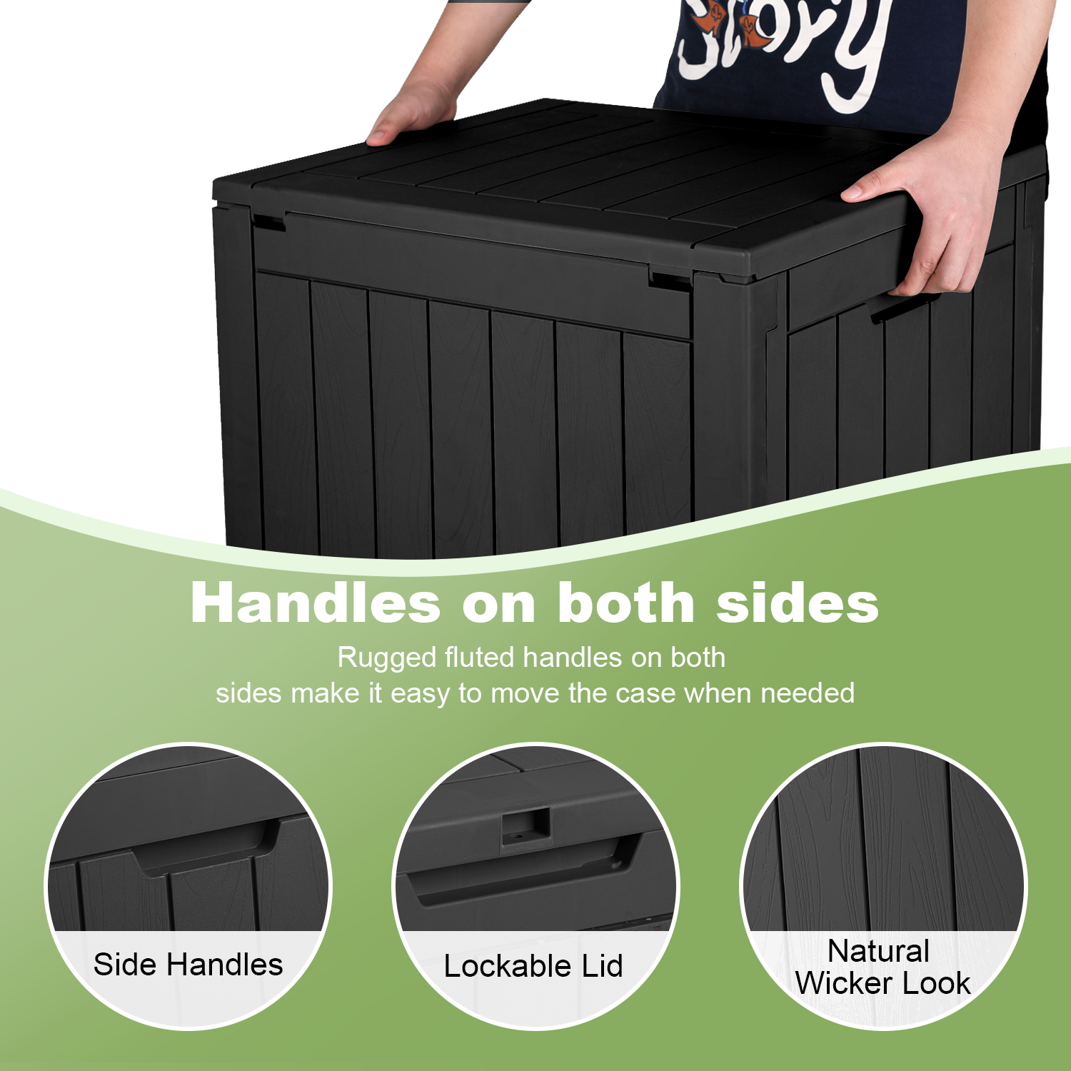 30 Gallon recyclable eco-friendly resin material storage Deck Box