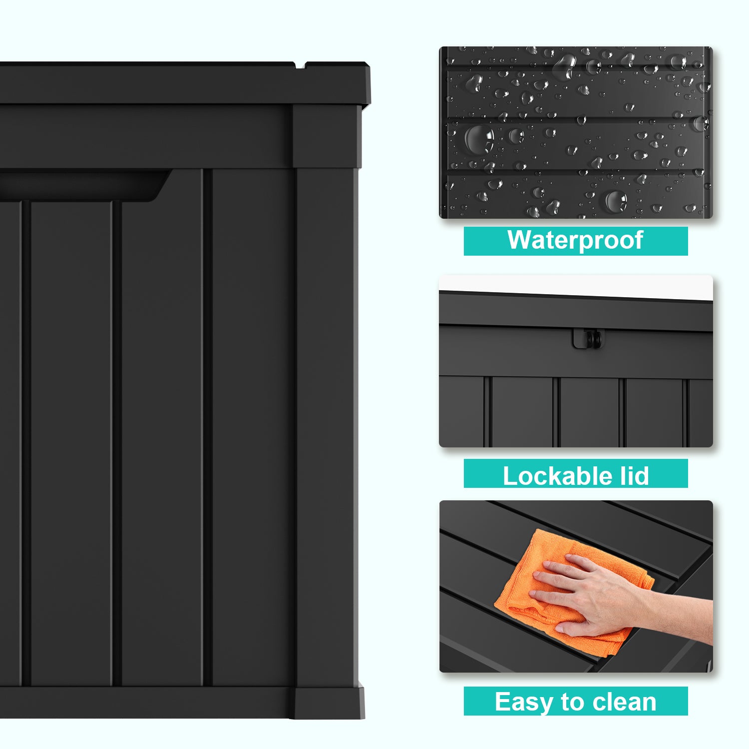 50 Gallon recyclable eco-friendly resin material storage Deck Box
