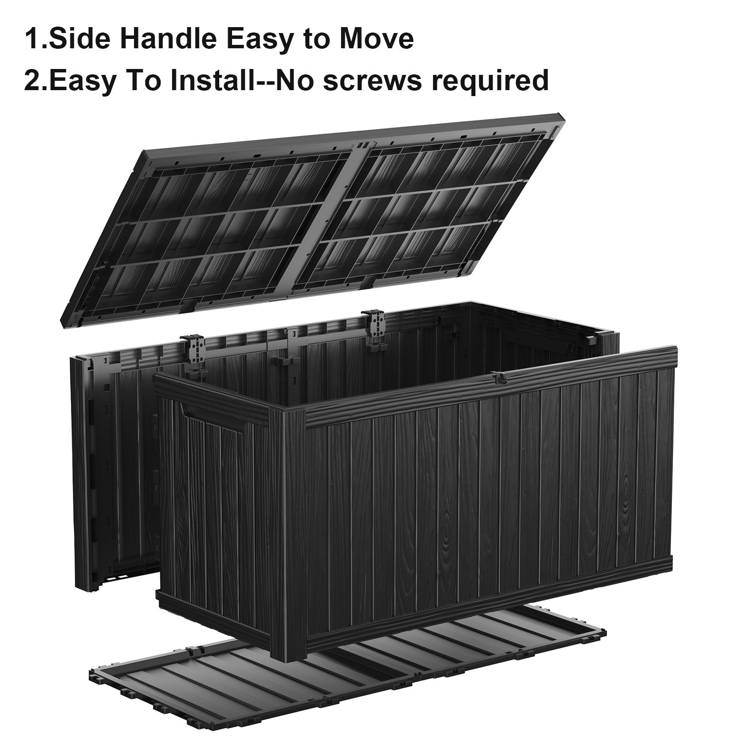 180 Gallon recyclable eco-friendly resin material storage Deck Box