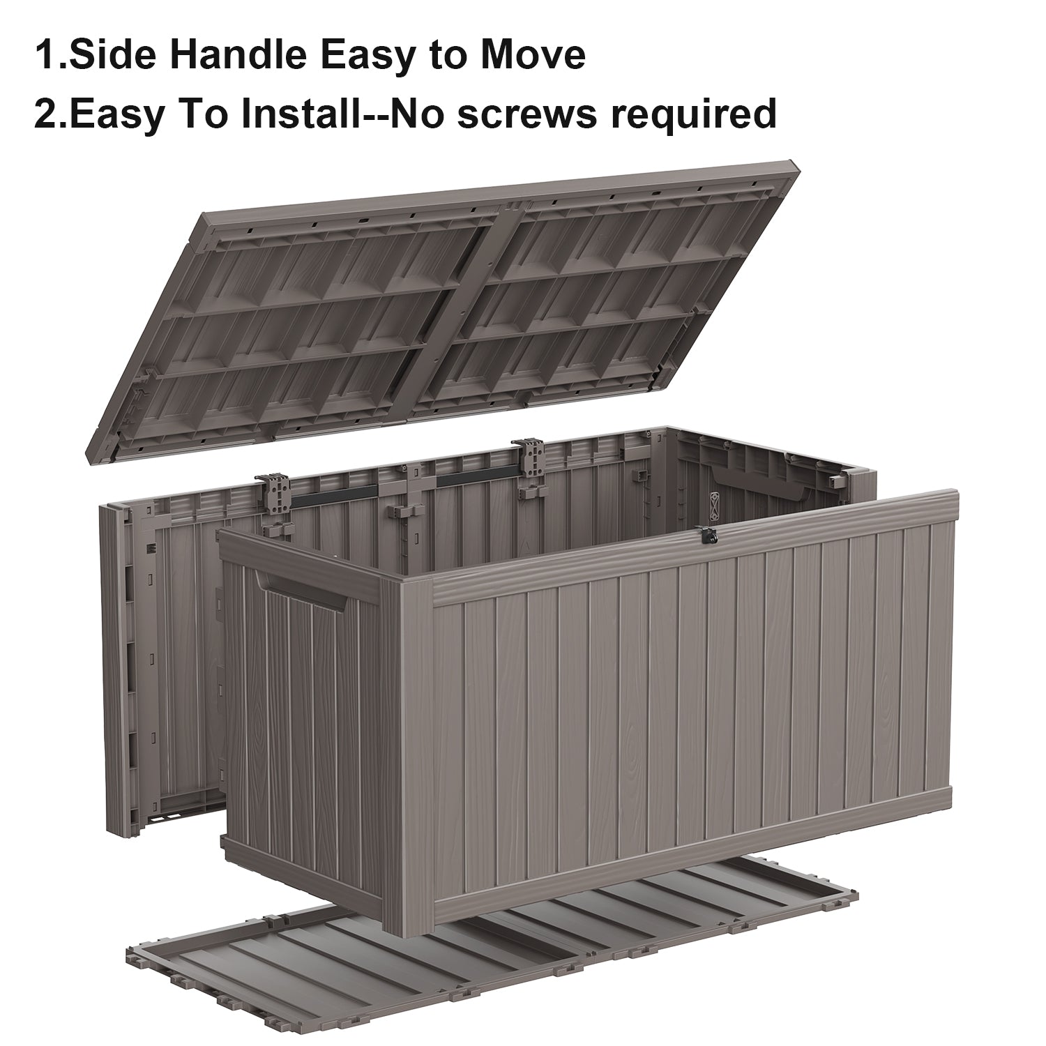 180 Gallon recyclable eco-friendly resin material storage Deck Box